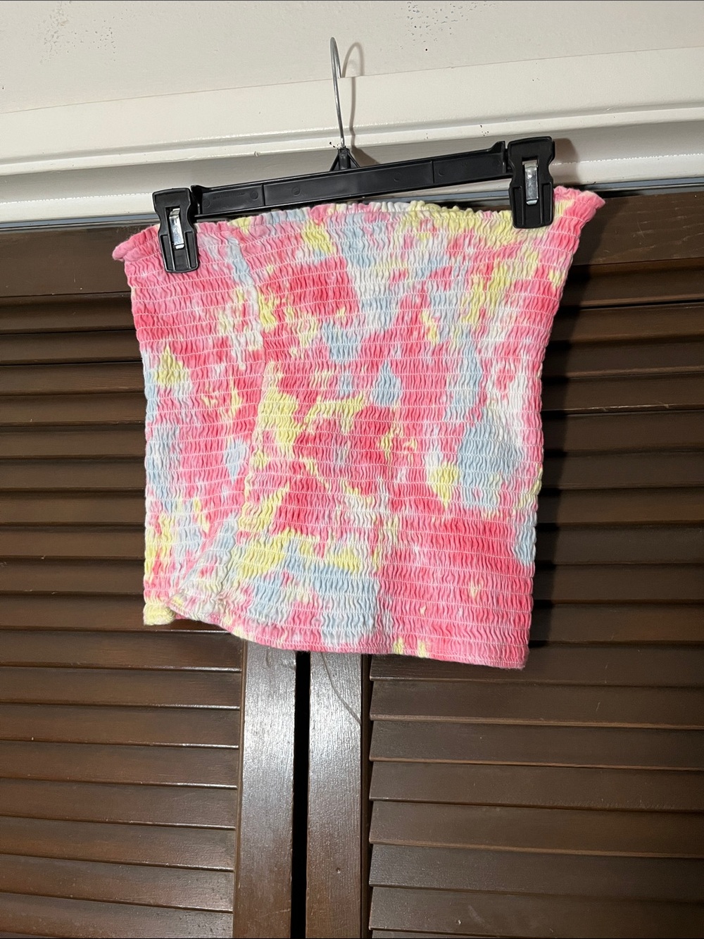 Tie-Dye Smocked Tube top in Pink